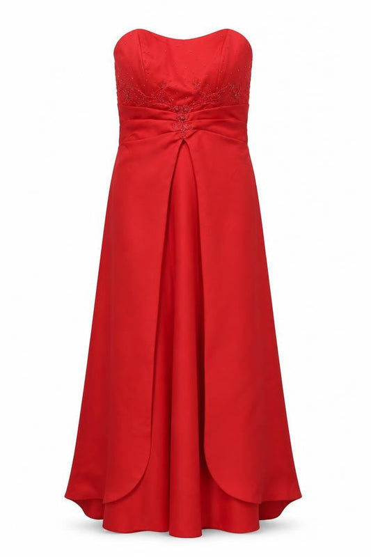 Raylia Designs Women's Red Formal Strapless Dress Size 14