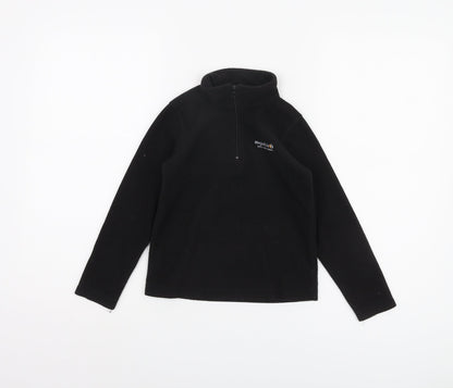 Additional front view of Regatta boys’ black 5-6 yrs 1/2 zip sweatshirt