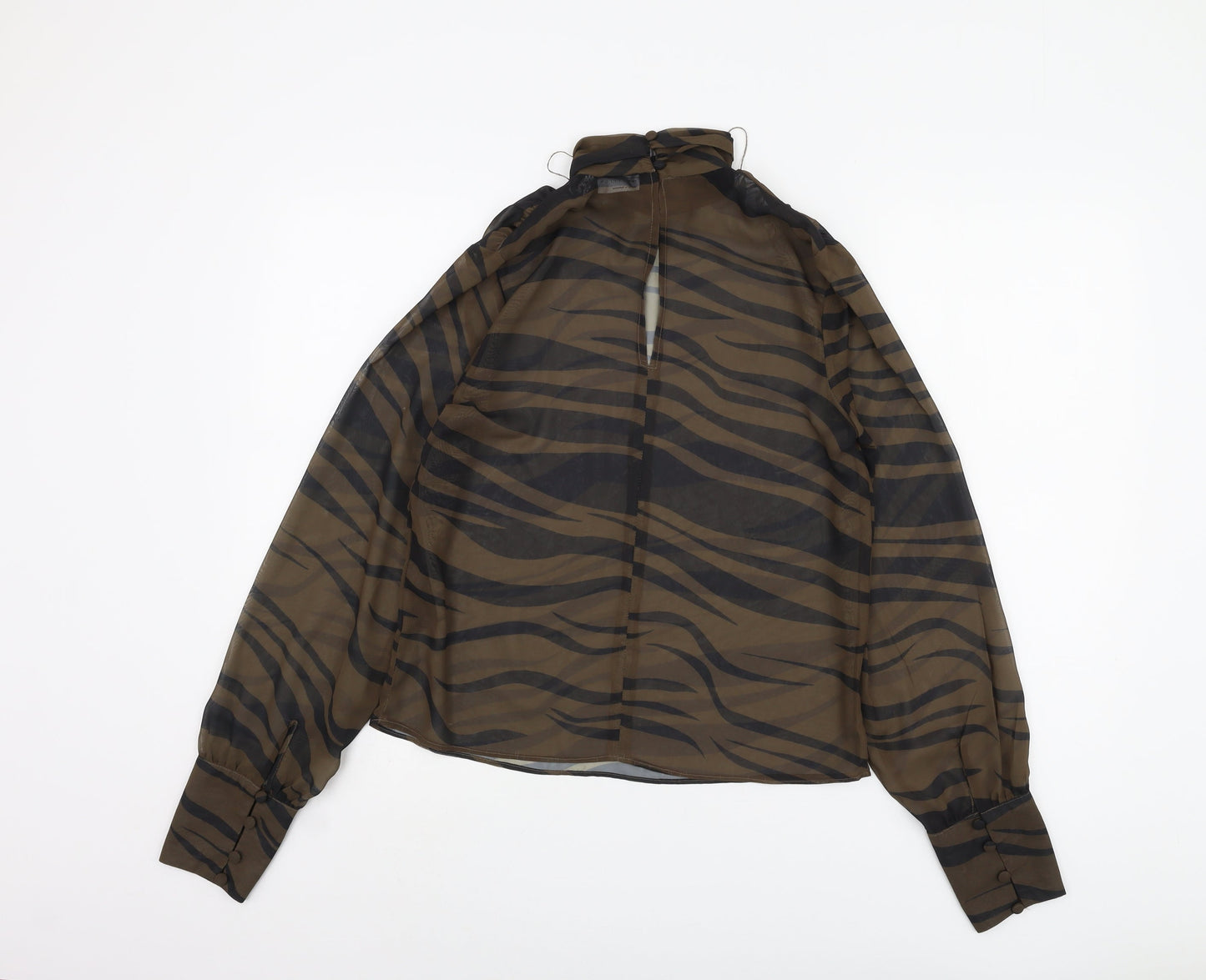 ASOS DESIGN Women's Brown Animal Print Blouse, Size 8