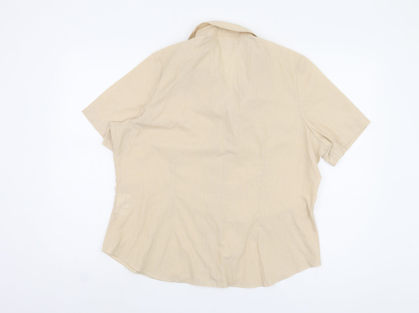 Canda Women's Beige Button-Up Shirt Size 18