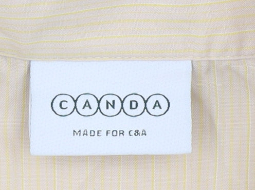 Canda Women's Beige Button-Up Shirt Size 18
