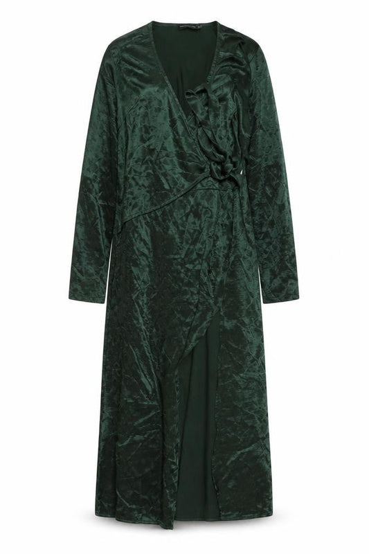 PRETTYLITTLETHING Green V-Neck Dress UK 8