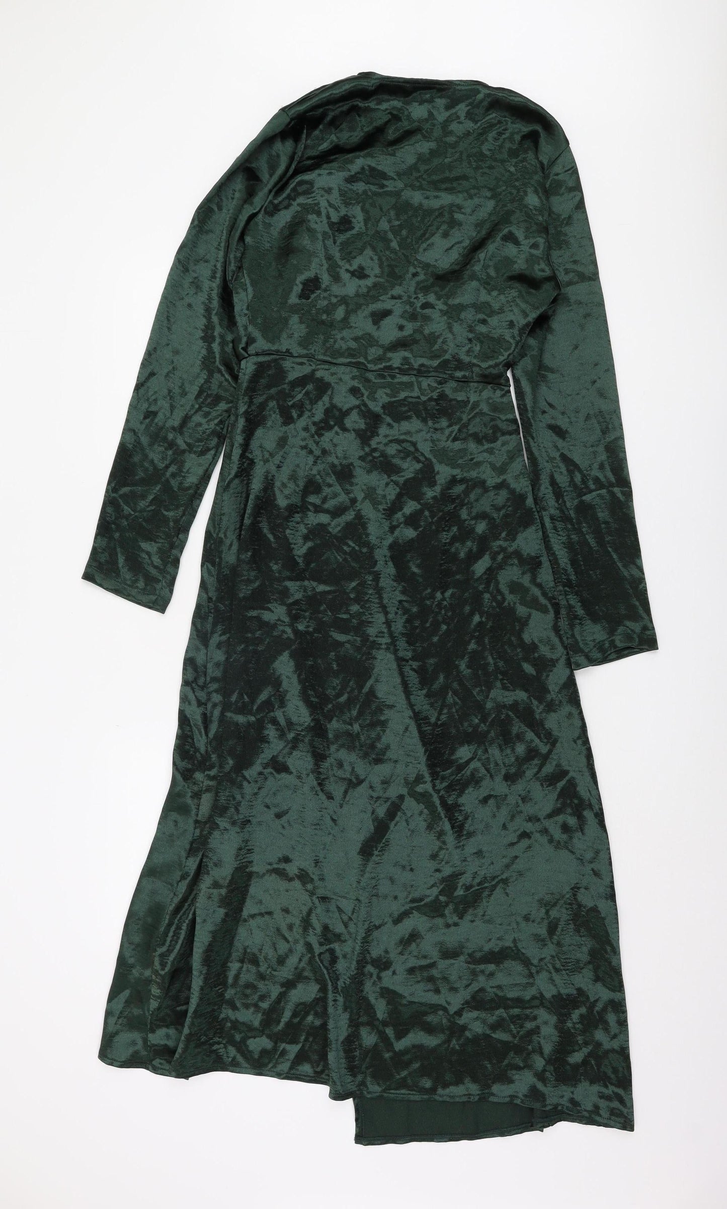 PrettyLittleThing Green V-Neck Dress UK 8