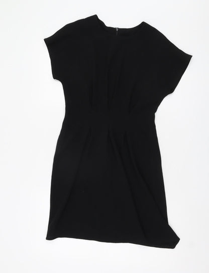 Additional front view of Asos Women's Black Dress, size 6, Short Sleeve, Elegant