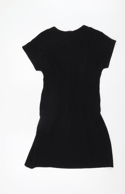 Back view of Asos Women's Black Dress, size 6, Short Sleeve, Elegant