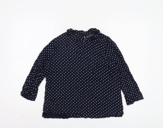 Marks and Spencer Women's Blue Polka Dot Blouse Size 12