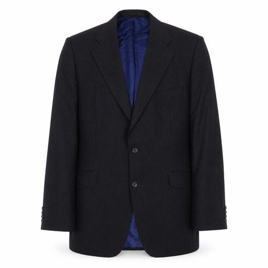 Marks & Spencer Men's Navy Blazer, 42L, Striped Wool Blend