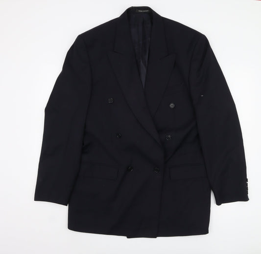 Pierre Balmain Men's Blue Wool Double-Breasted Blazer 40L