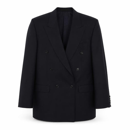 Pierre Balmain Men's Blue Wool Double-Breasted Blazer 40L