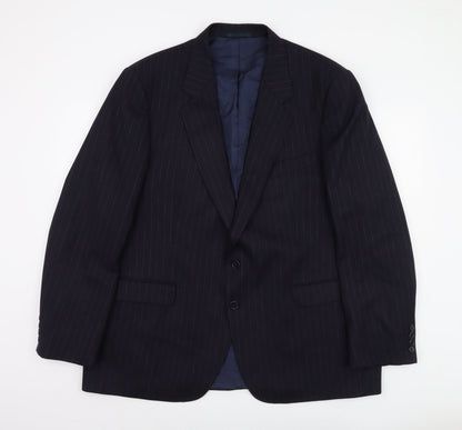 High and Mighty Men's Navy Striped Suit Jacket 48R