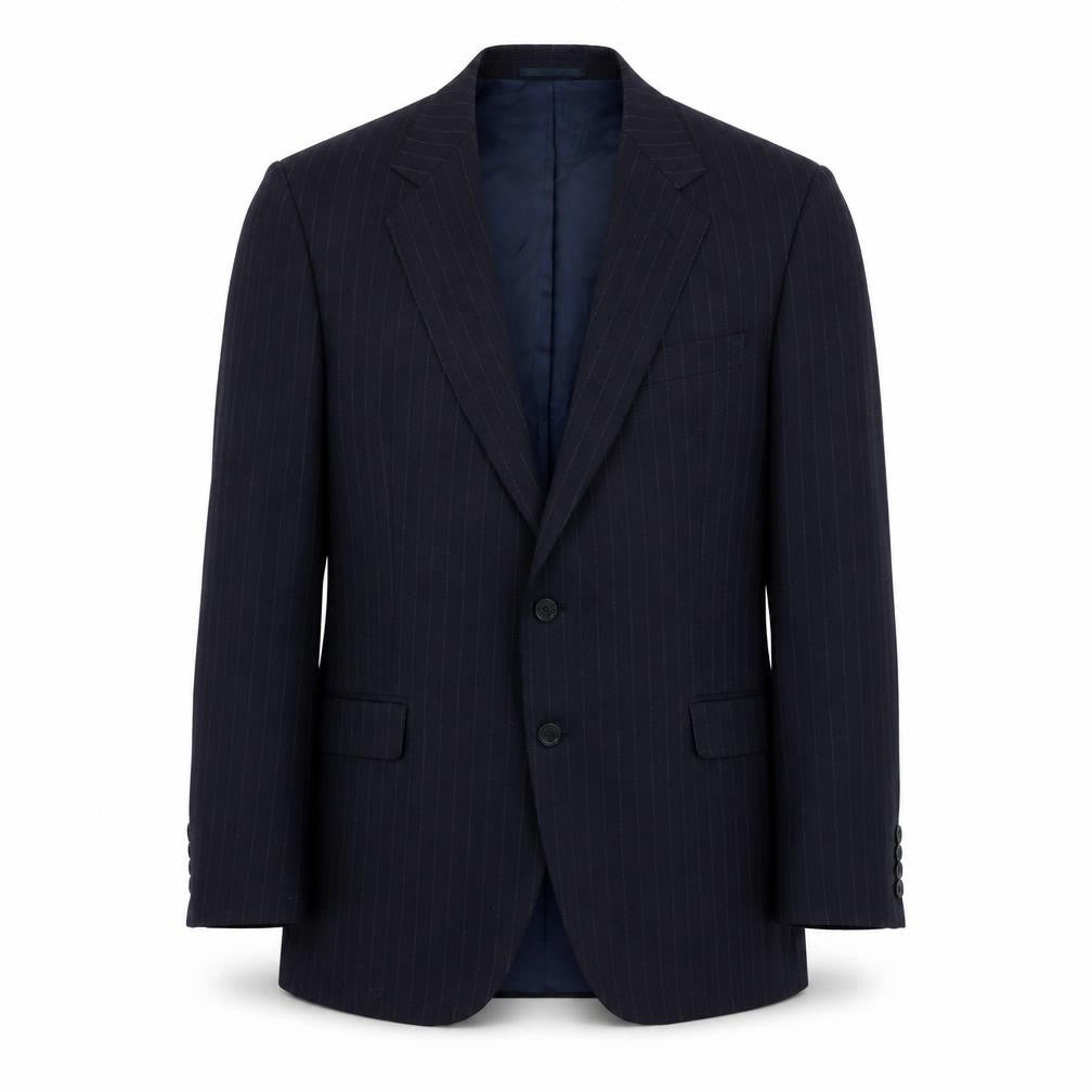 High and Mighty Men's Navy Striped Suit Jacket 48R
