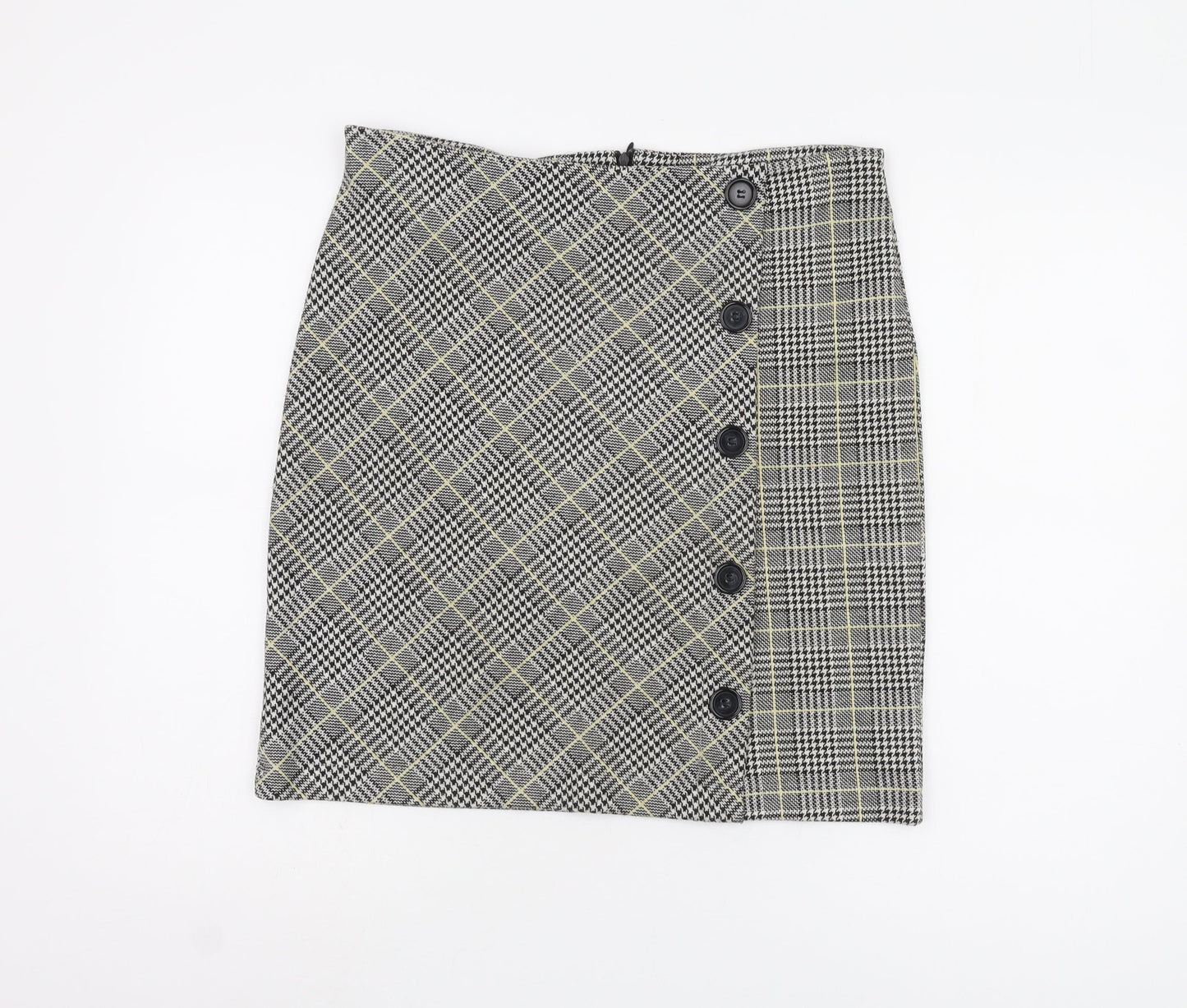 M&Co Women's Yellow Check Pencil Skirt Size 12