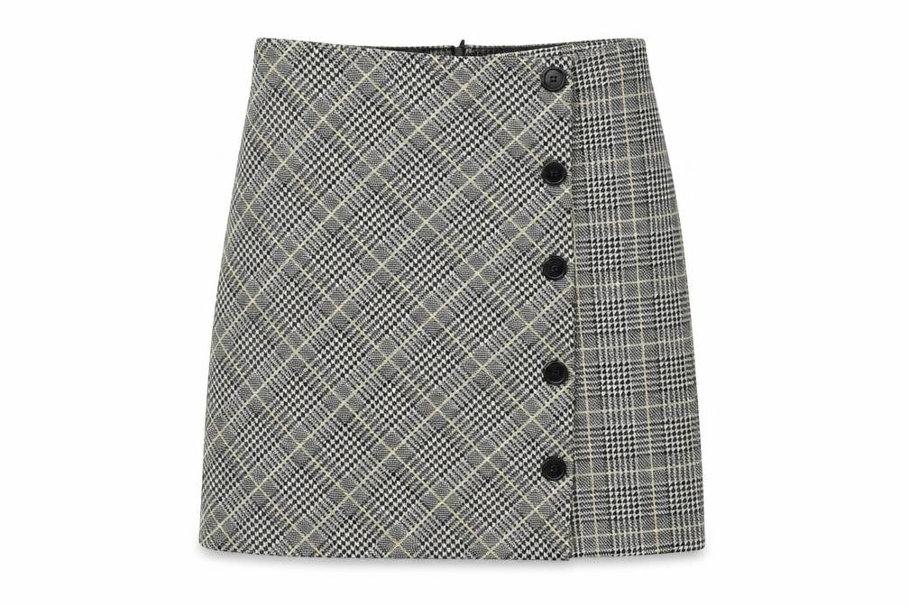 M&Co Women's Yellow Check Pencil Skirt Size 12