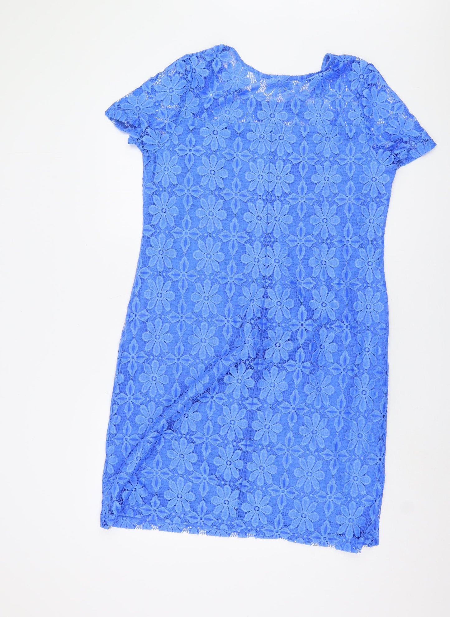 Kaleidoscope Blue Floral Lace Dress, Women, Size 16