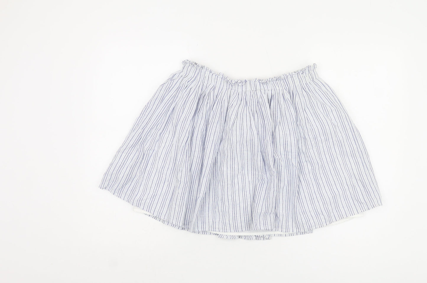 Zara Basic Women's Blue Striped Cotton Skirt - L