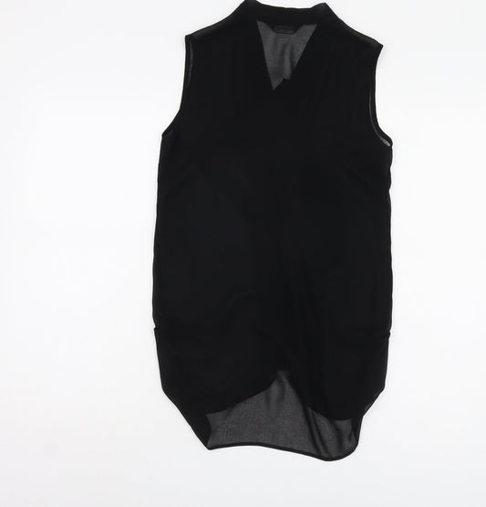 Miss Selfridge Black Sleeveless Blouse Women Size 8