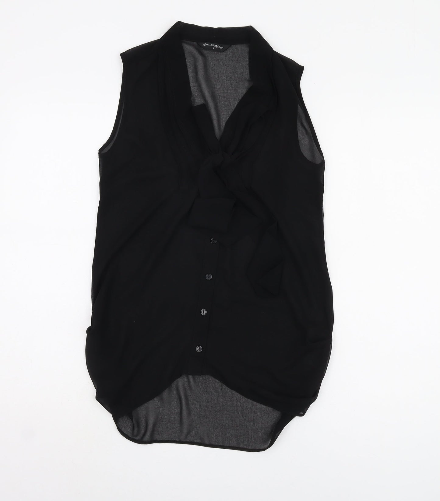 Miss Selfridge Black Sleeveless Blouse Women Size 8