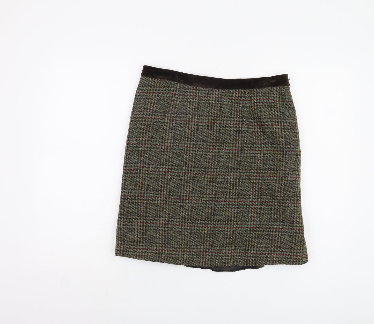 Jigsaw Women's Plaid Wool Skirt - Size 12