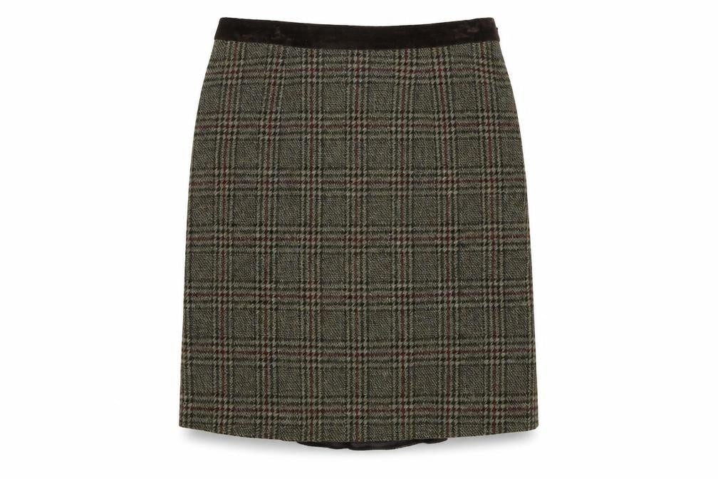 Jigsaw Women's Plaid Wool Skirt - Size 12