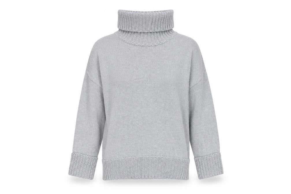 Marks & Spencer Women's Grey Roll Neck Jumper, Size 12