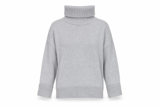 Marks & Spencer Women's Grey Roll Neck Jumper, Size 12