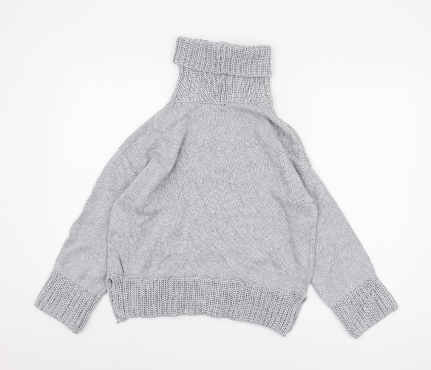 Marks and Spencer Women's Grey Roll Neck Jumper, Size 12