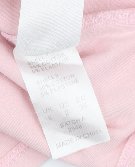 Oh Polly Women's Pink T-Shirt - Size 6, Summer Casual