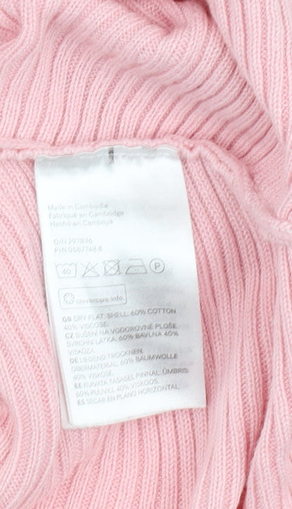 Close-up detail of L.O.G.G. Women's Pink jumper - M