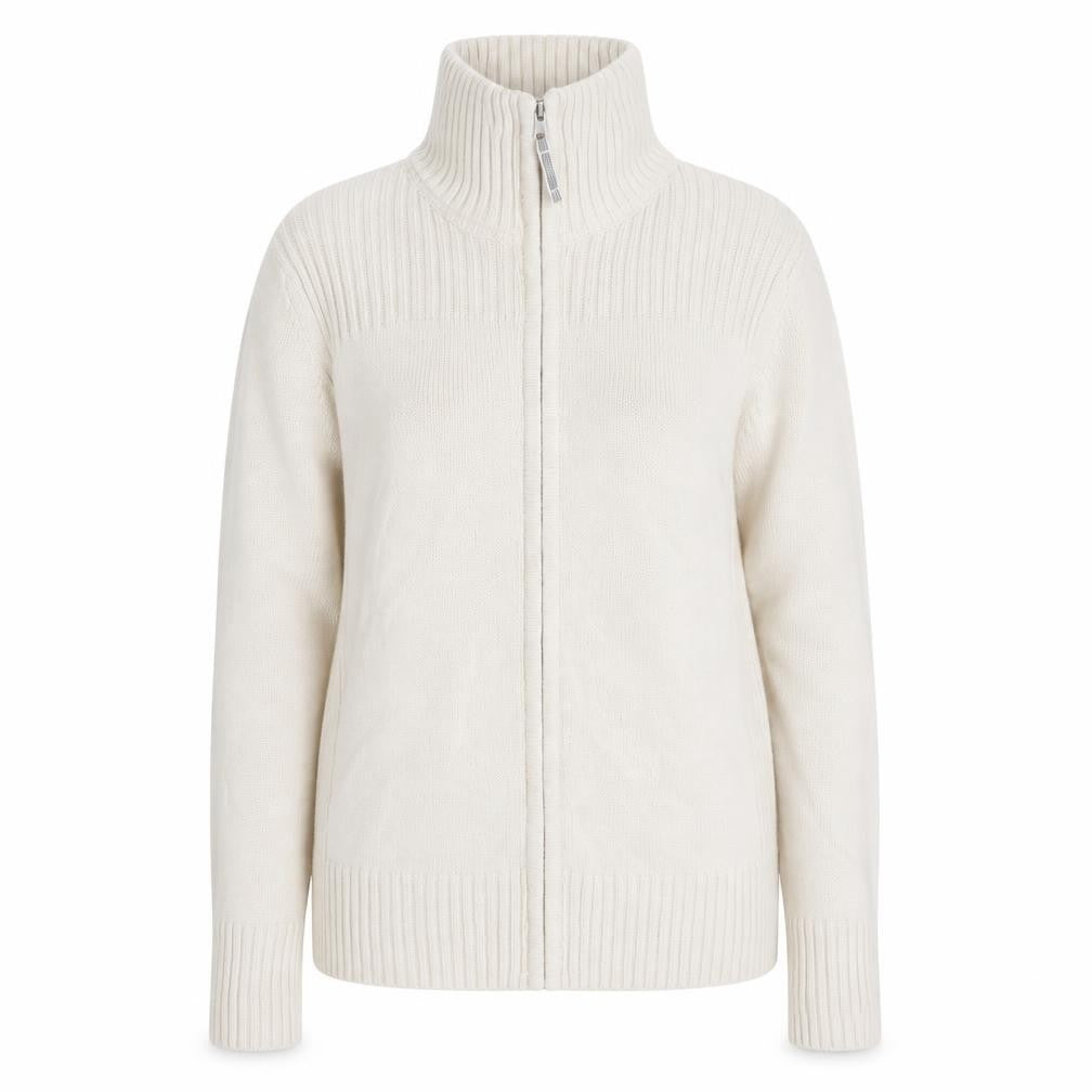 Marks & Spencer Women's Beige Full Zip Cotton Jumper