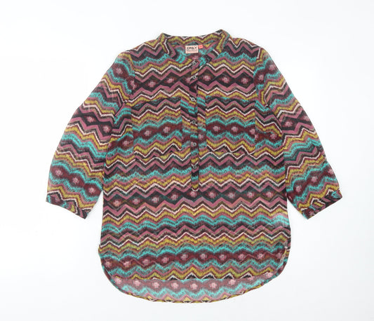 ONLY Women’s Multicoloured Geometric Blouse Size 8