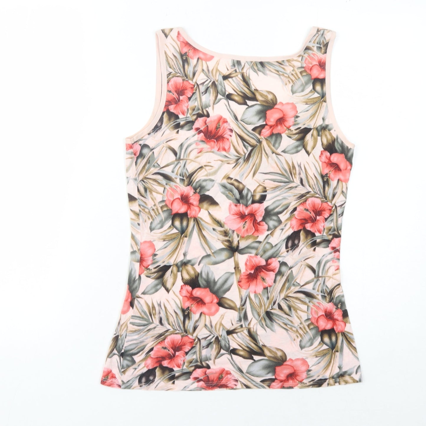 Oasis Women's Pink Floral Tank, Size 6, Scoop Neck Summer Top