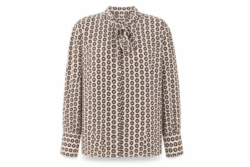 Topshop Women Beige Geometric Blouse Size 10