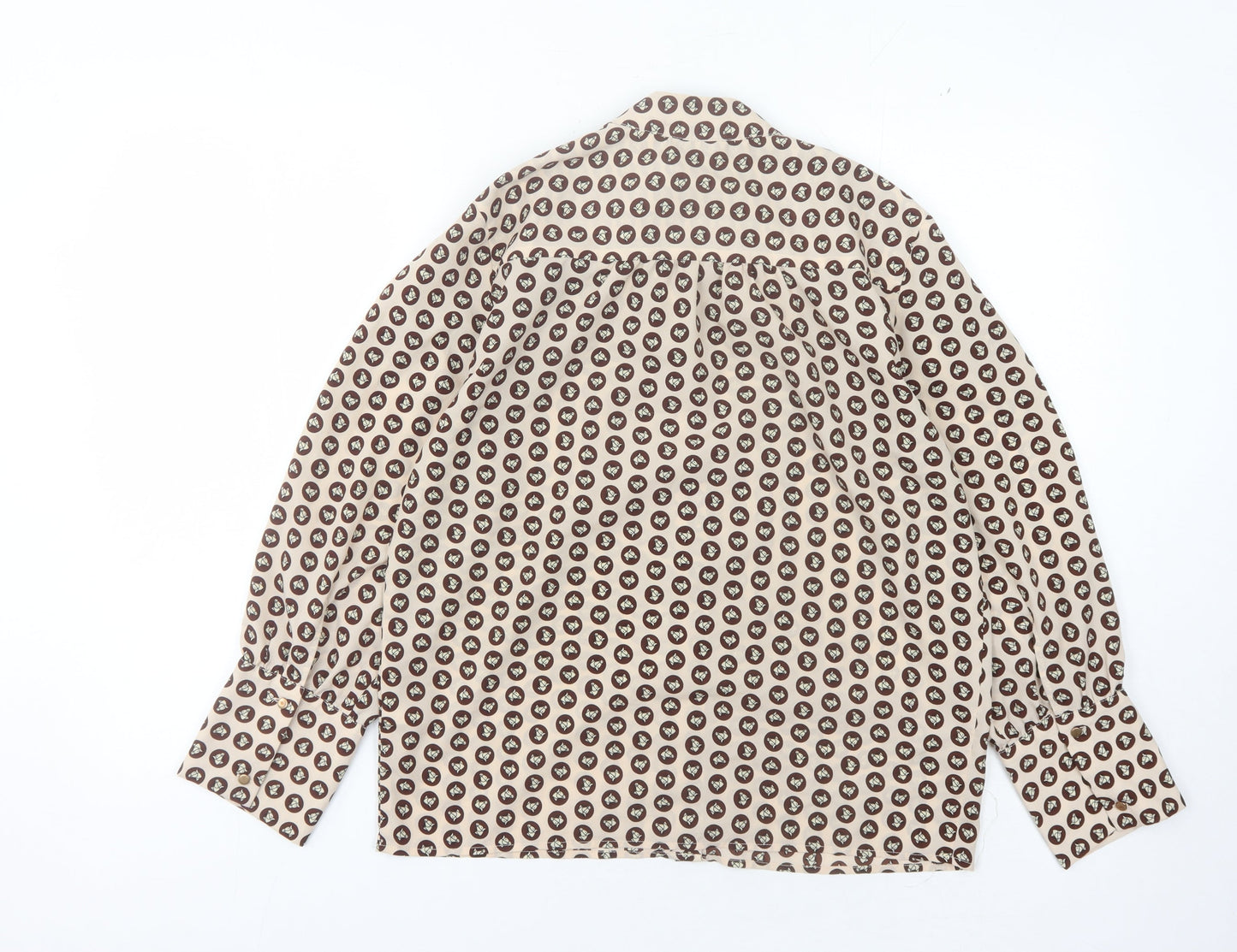 Topshop Women Beige Geometric Blouse Size 10