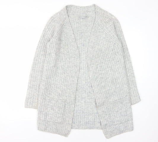 Fransa Women's Grey Chunky-Knit Cardigan, Size S