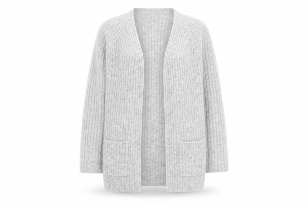 Fransa Women's Grey Chunky-Knit Cardigan, Size S