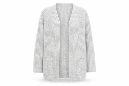 Fransa Women's Grey Chunky-Knit Cardigan, Size S