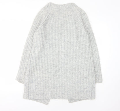 Fransa Women's Grey Chunky-Knit Cardigan, Size S