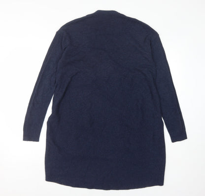 Back view of Red Herring Women's Blue Cardigan, size 10, Zip Accent