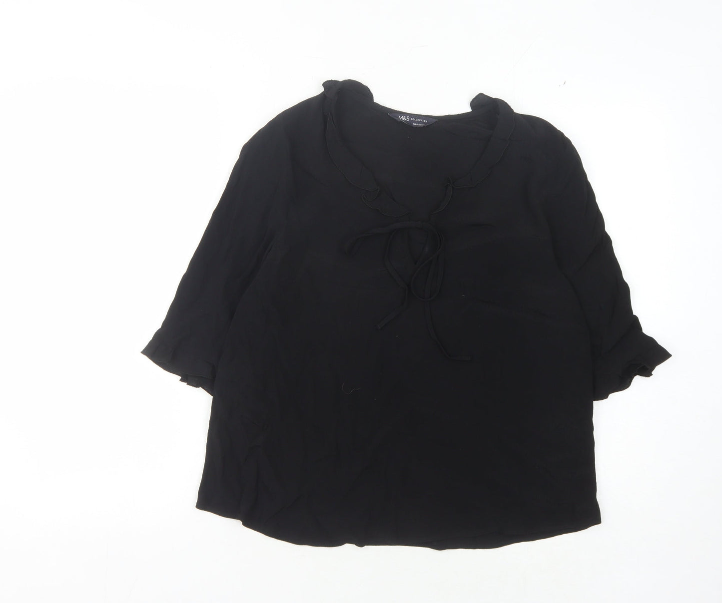 Marks & Spencer Women's Black Blouse, Size 8, Casual, Viscose