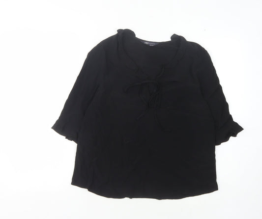 Marks & Spencer Women's Black Blouse, Size 8, Casual, Viscose