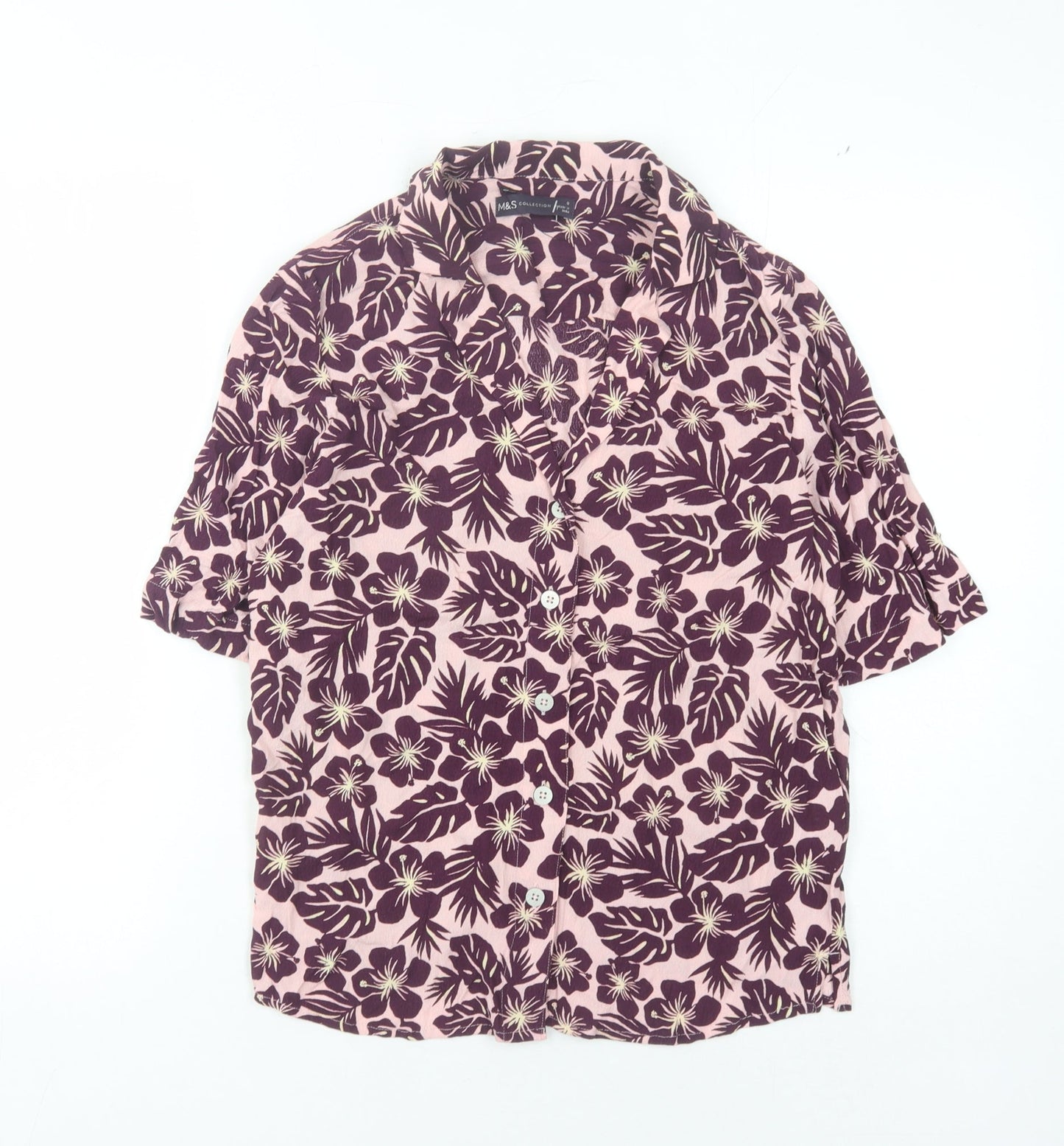Marks and Spencer Women's Multicoloured Floral Button-Up Shirt