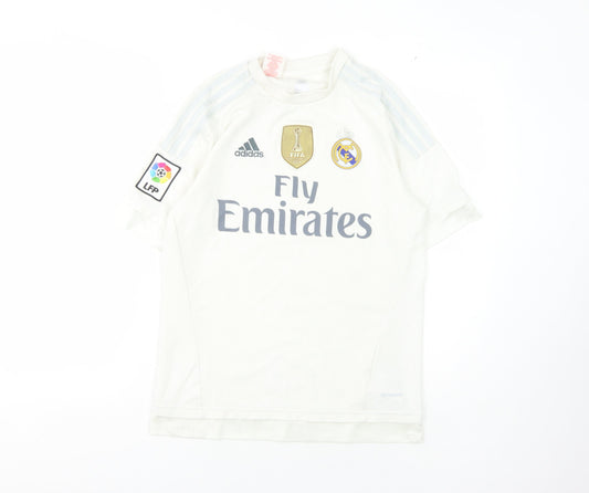 Adidas Boys White Football Jersey - M, Breathable, Sports