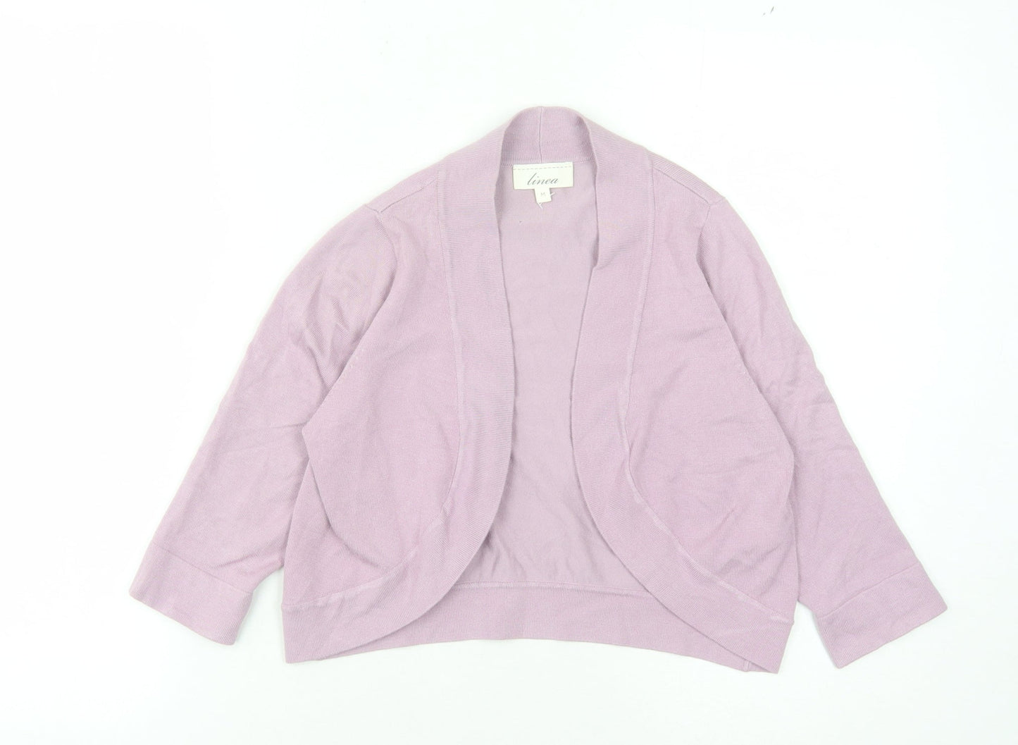 Linea Women's Purple Open Front Cardigan M Long Sleeve