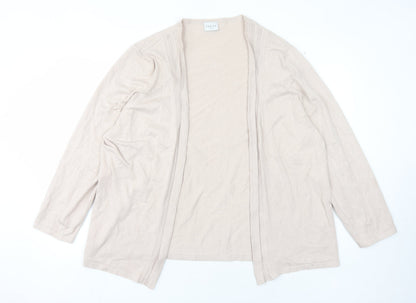 Eastex Women's Beige Open Front Cardigan Size 22, Long Sleeve
