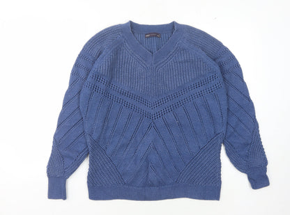 Marks & Spencer Women’s Blue V-Neck Pullover Jumper M