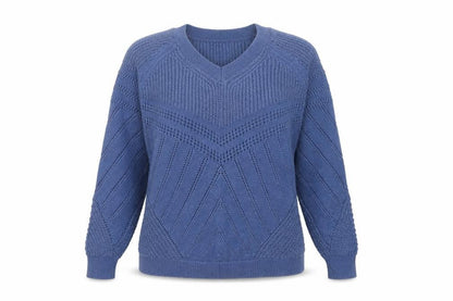 Marks & Spencer Women’s Blue V-Neck Pullover Jumper M