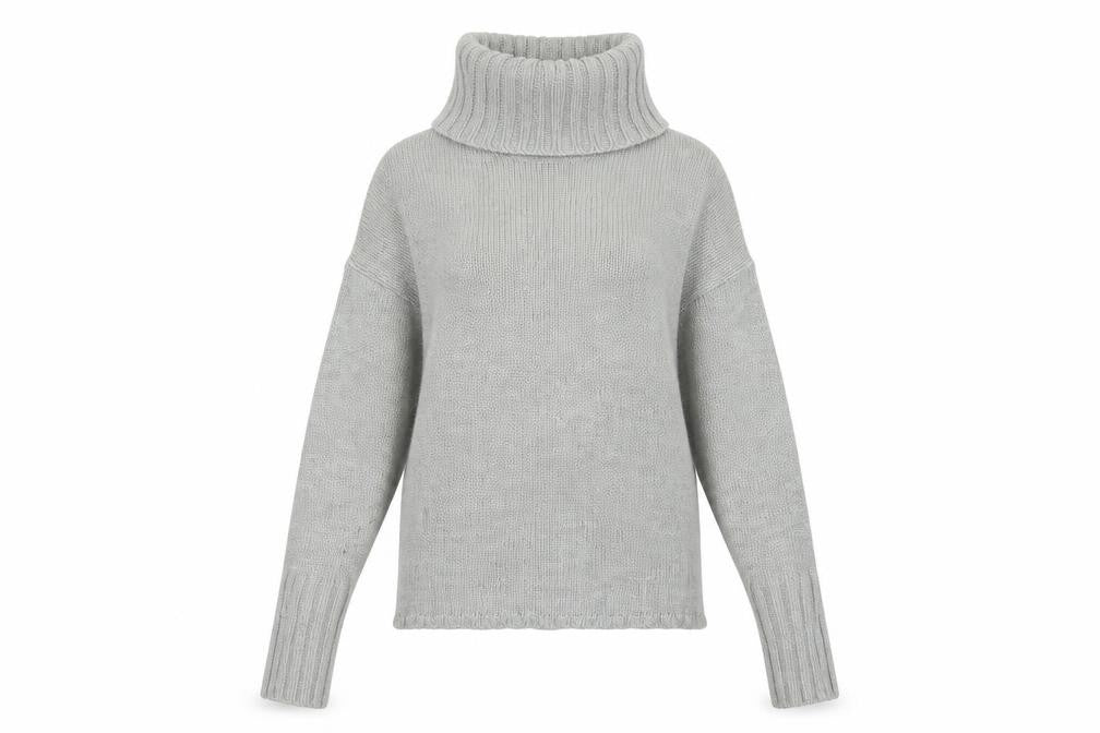 Bershka Women's Grey Roll Neck Pullover Jumper Size S