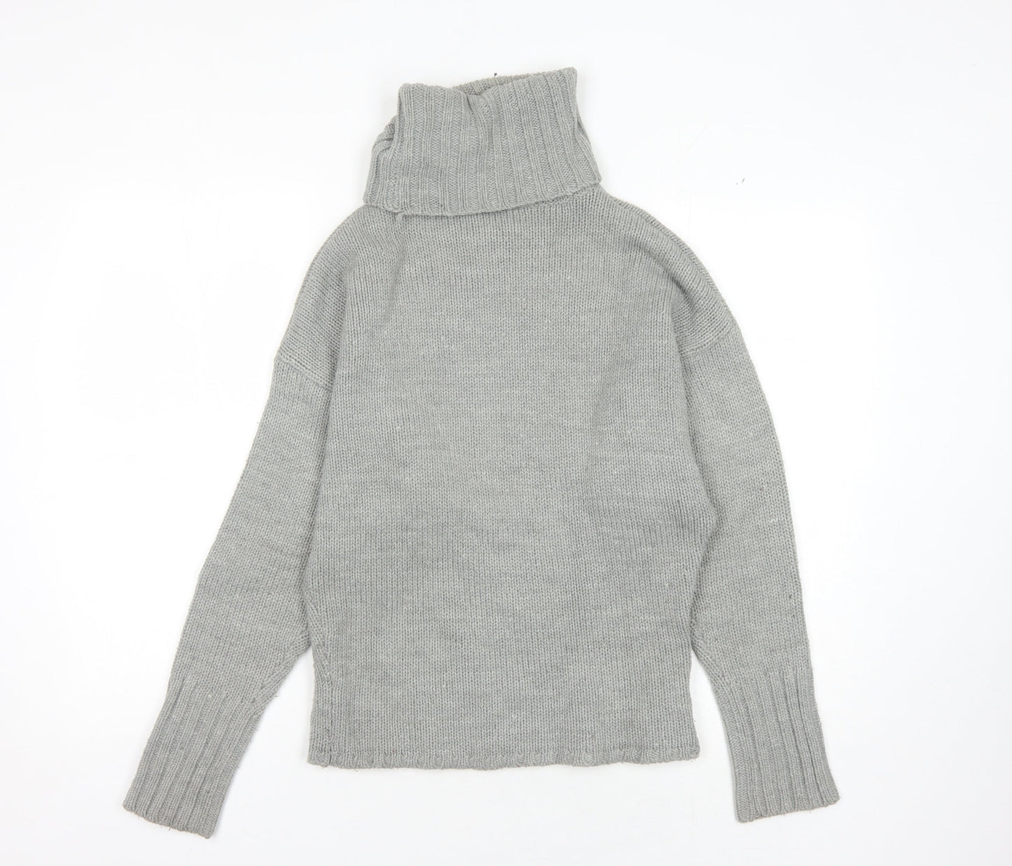 Bershka Women's Grey Roll Neck Pullover Jumper Size S