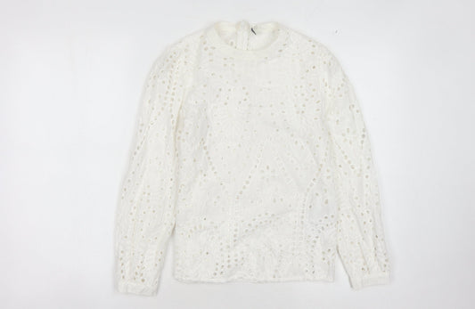 Only Women's White Long Sleeve Blouse Size 6