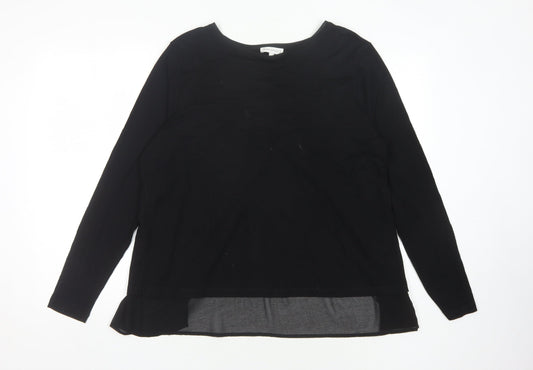 Warehouse Women's Black Long Sleeve Crew Neck Top
